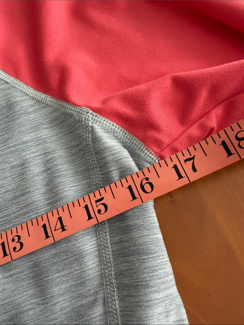 The North Face Heather Gray Raglan Long-Sleeve Tee with Coral Pink Sleeves - Picture 11 of 15
